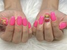 ネオンピンクネイル ¥5000