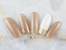 ネイルプラザ 河原町OPA店(NAIL PLAZA)/ブラウン×サマーネイル