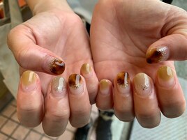 鼈甲グラデーション/秋ネイル
