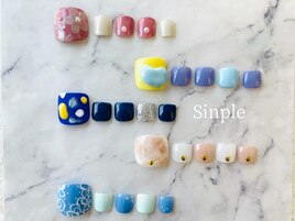 シンプル/フットネイル/フラワー