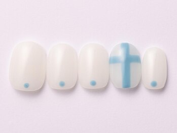 ジェミーネイル エビス(Jemiy nail ebisu)/シンプル乳白色十字架7870yen