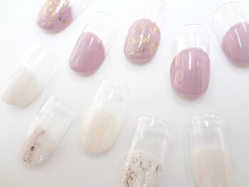 ネイルサロン クイール 小山店(NAIL SALON QUILL)/丸フレンチ＋ホイル