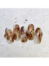 ネイルアンドまつげ リュフェール 五反田(Nail Lufaire)/ぷっくりべっ甲ネイル