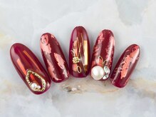 ネイルプラザ 河原町OPA店(NAIL PLAZA)/大人ボルドーネイル