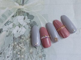 ピンク・グレーきれいめデザイン