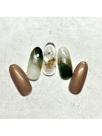 ニュアンスモスグリーンネイル