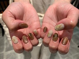 サンド/メグネット/秋ネイル