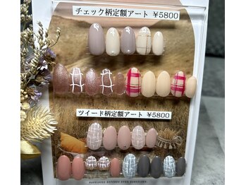 ジュリネイル(JULIE NAIL)/チェック・ツイード定額アート♪