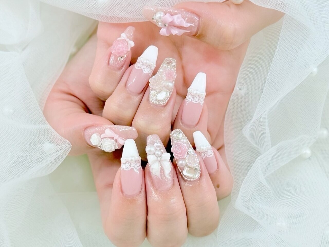 ネイルチップ　ニュアンスネイル　春　夏　ちゅるん　うる艶　花嫁ネイル　結婚式 ネイルチップ ニュアンスネイル 春 夏 ちゅるん うる艶 花嫁ネイル