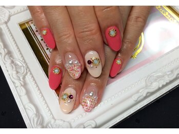 リエル(Riel)/可愛いツイードネイル☆新規8280