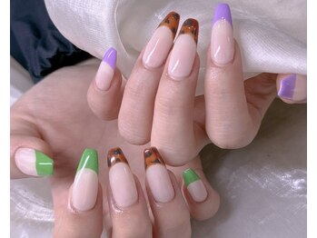 エムズ ネイルサロン(M2)/アシメトリー鼈甲フレンチ