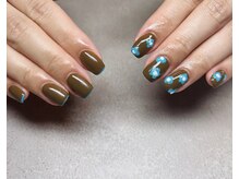 ハズグラスネイル(Haze Grass nail)/手書きアート