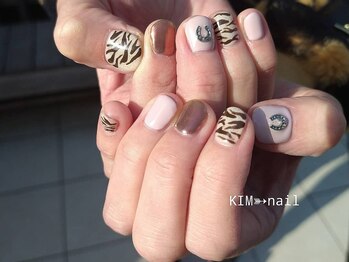 ケイアイエムネイル(KIM nail)/pink×zebra★