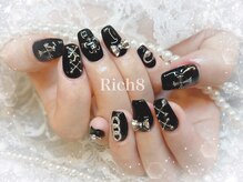 ネイルアンドまつげエクステ リッチエイト 原宿店(Rich8)/地雷ブラックネイル※パーツ別途