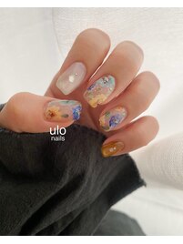 ふわふわお花ネイル