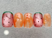 ネイルメゾン 天神店(NAIL MAISON)/夏スイカぷっくりラメ￥6000