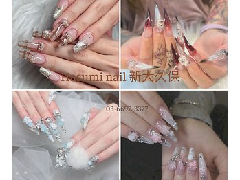 ハスミネイルサロン 新大久保店の写真/思わず見惚れる、うるつや感・・♪透け感カラー×ビジューで叶える、老若男女に好感度大の愛されネイル♪