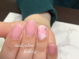 春のシンプルフラワーネイル