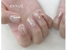エスネイル 新宿西口店(es NAIL)/White×Gold