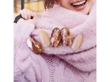 レイネイル レイアイ レイエステティック 扶桑店/ピンク×マーブルネイル