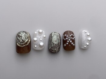 クレモアネイル 池袋西口店(CLEMORE NAIL)/パールリボンネイル