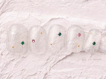 ネイルメゾン 渋谷店(NAIL MAISON)/夏のクリアキラキララメ￥4800