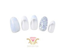 ノーラスリエン(Nolaslien)/くすみブルー　きらきらフレンチ