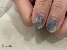アイネイルズ 吉祥寺店(I nails)/くすみ夏色インク鉱物ネイル