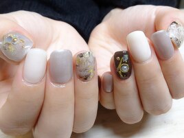 チョコマーブルネイル♪