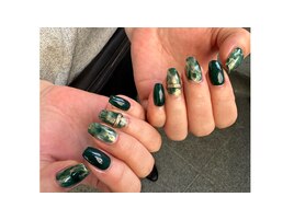 グリーン×リングネイル¥5000