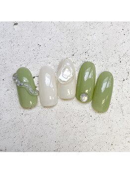 ネイルアンドまつげ リュフェール 五反田(Nail Lufaire)/ピスタチオネイル