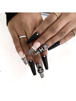 大人なブラックツイードネイル☆