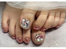 ネイルアンドアイラッシュスタジオ シュシュ(chouchou)/フットキラキラしきつめネイル