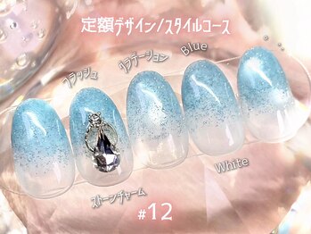 ヒットヘッドネイル(HIT HEAD NAIL)/フラッシュグラデ×ビジュー