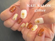 ネイルサロン グリッター(NAIL SALON glitter)/ホイルネイル×べっ甲ネイル