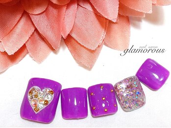 ネイルグラマラス 西新井店/《フットネイル》ハートネイル