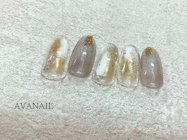 【塗りかけマグネットネイル】