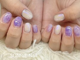 紫陽花風ネイル