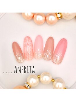 ネイルサロン アンリタ(nail salon AneRita)/フラワー☆ラメグラデーション