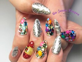 シルバー☆カラフルネイル
