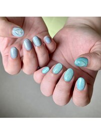 ぷっくりハートマグネットネイル