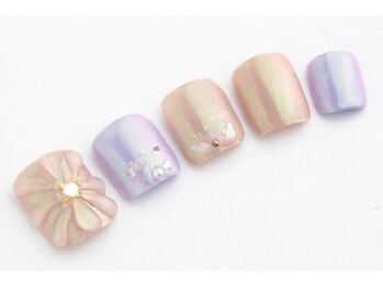 エムスラッシュネイル 本牧店(M SLASH)/ぷっくりフラワーネイル