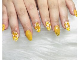 くすみネイル/春夏/花ネイル