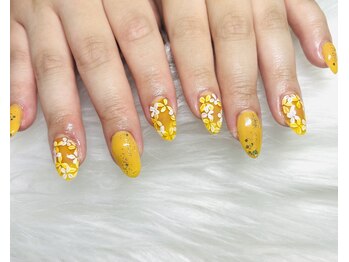 エミリーネイル(EMILY NAIL)/くすみネイル/春夏/花ネイル