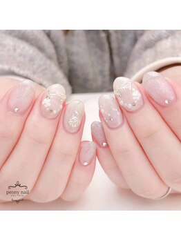 ピオニーネイル(peony nail)/ホワイトクリスマス