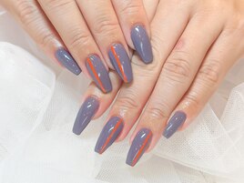くすみグレー×ネオンライン