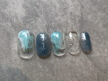 カラネイル 南森町店(calla nail)/クリア×インクアート
