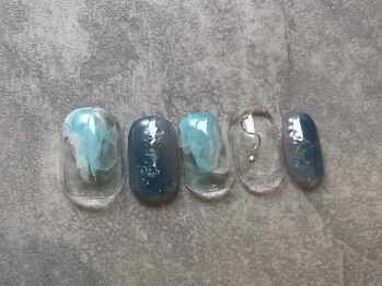 カラネイル 南森町店(calla nail)/クリア×インクアート