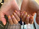 ニュアンス/オレンジ/秋ネイル