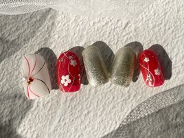 定額デザインB/お正月ネイル